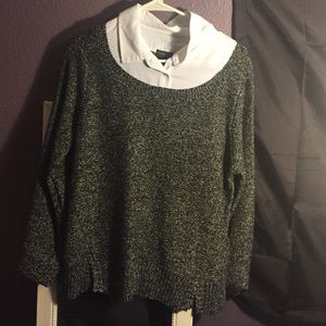 Sweater with built in under shirt