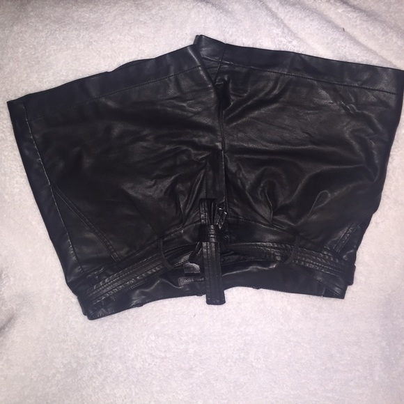Faux leather shorts