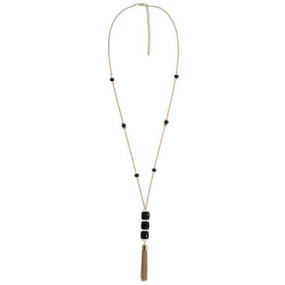 Black Tassle Necklace.