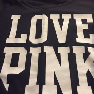 PINK long sleeve off shoulder sweat shirt