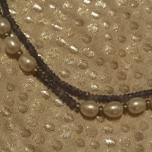 Lavender & Pearl Double-Strand Necklace