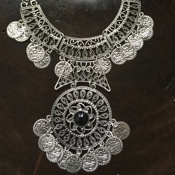 Bohemian Festival Coin Statement Necklace - Picture 3 of 3
