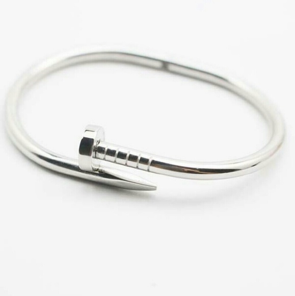 Silver Tone Nail Bracelet. - Picture 2 of 4