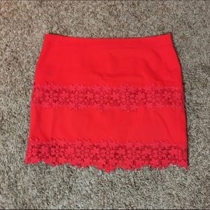 J. CREW Red Skirt