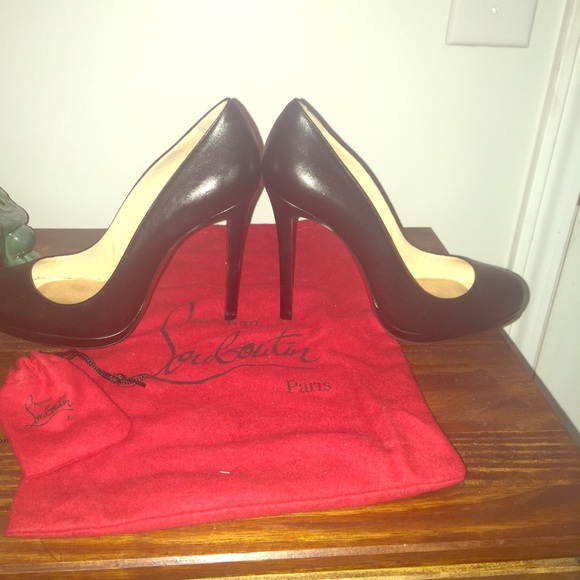 Christian Louboutin Leather Filo Heel Blk Size 37