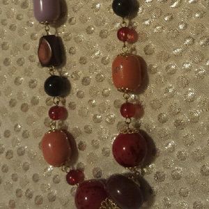 LONG multicolored beaded necklace