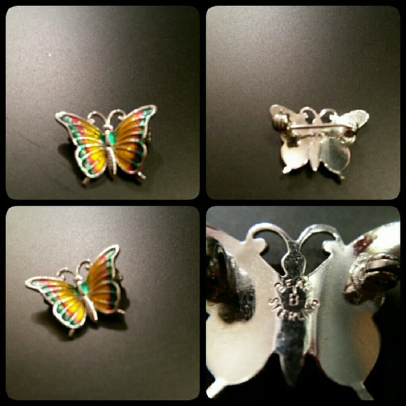 Jewelry - 925 Stamped Sterling Silver Butterfly Pin