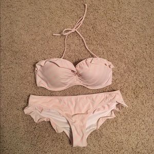 VS cream and white swimsuit:)