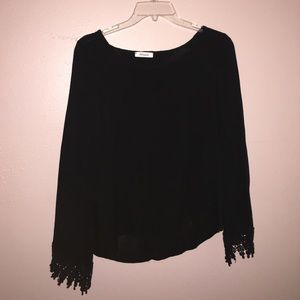 Black blouse with silt back