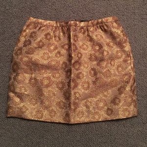 J crew gold mini skirt sz. 2