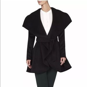 BCBG MAXAZIRA Amanda Draped Black Coat