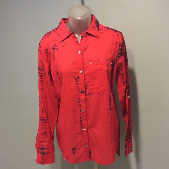 SALE Michael Kors tie dye button down- red