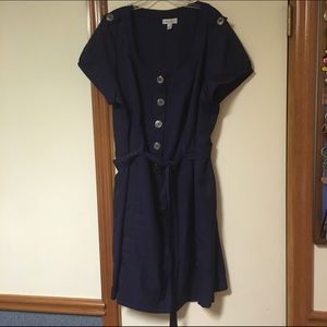 Navy Belted Dress