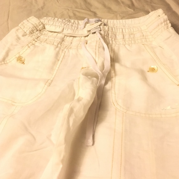 White linen pants