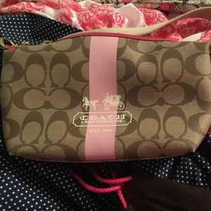Coach pink stripe small bag
