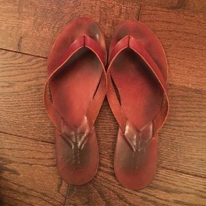 J. Crew leather flip flops