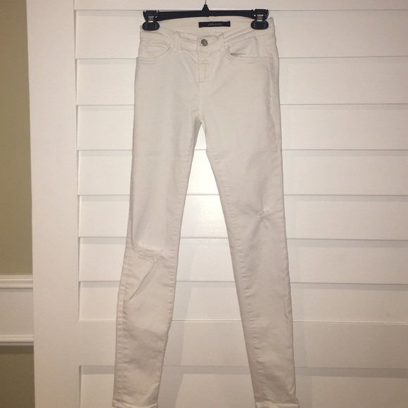 J BRAND skinny leg 811 mid rise jeans sz 25-white - Picture 4 of 5