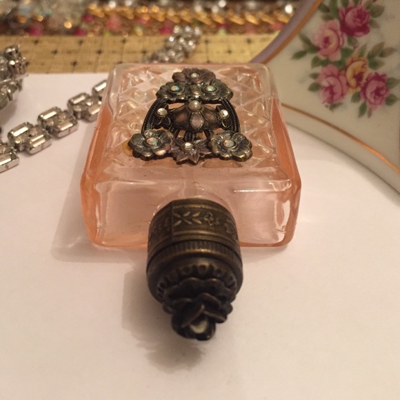 Vintage French Jeweled Perfume Bottle - Picture 3 of 4