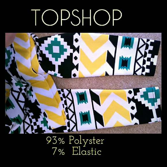 TOPSHOP LEGGINGS / YOGA PANTS AZTEC SIZE:38/6 - Picture 1 of 4