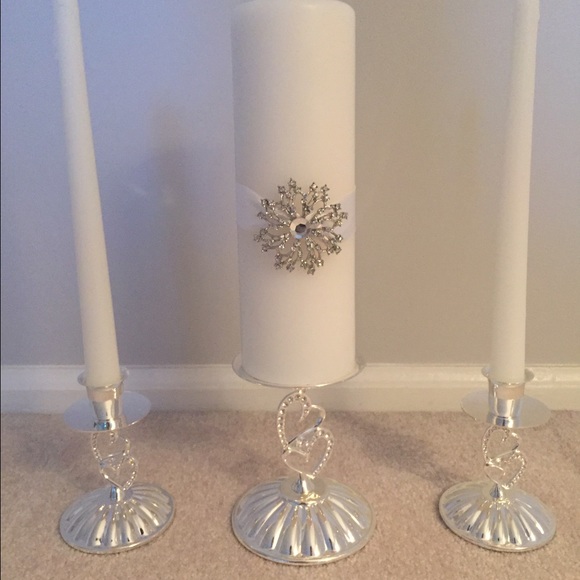 ❤️ Unity Candle Holders - Rhinestone Heart