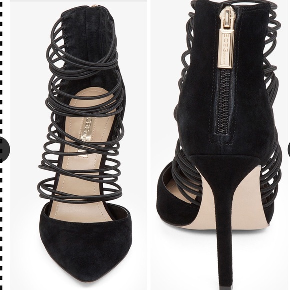 BCBGENERATION black suede strappy pumps - Picture 2 of 4
