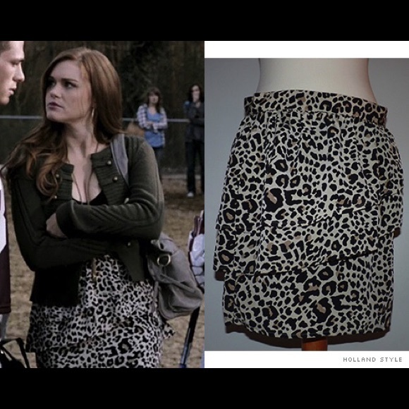 Leopard print tiered skirt
