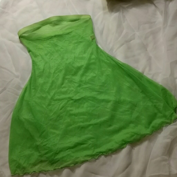 See through,  bright green swimsuit cover-up