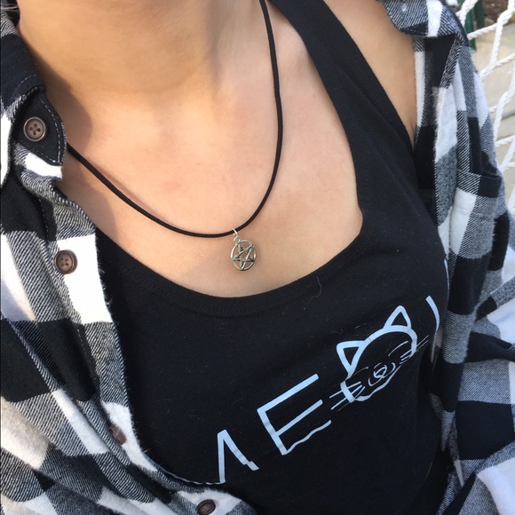 pentagram charm necklace