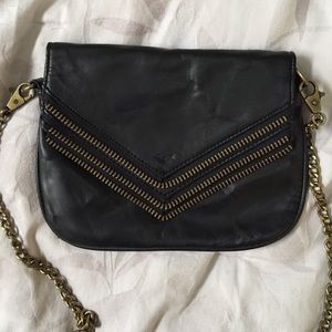 Black vegan leather purse