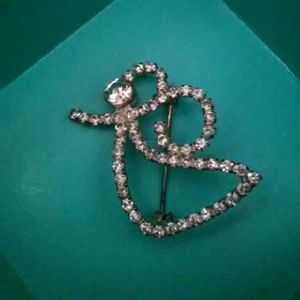 Rhinestone Angel Brooche