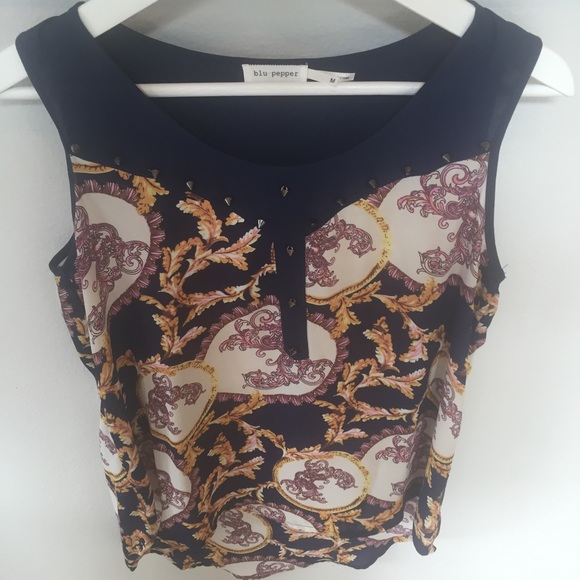 Studded floral tank