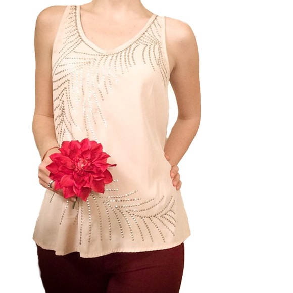 NWOT Rock & Republic Pale Pink Sequin Tank - Picture 1 of 3