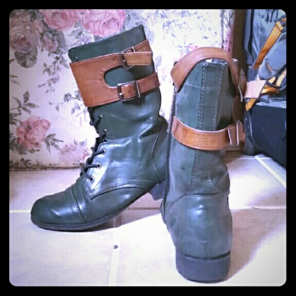 Green Combat boots