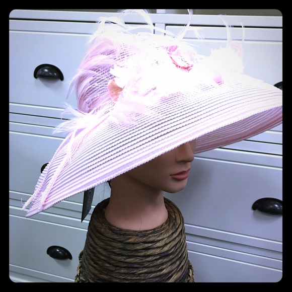 Frank Olive Accessories - Frank Olive, pink Derby/Tea/Church Hat