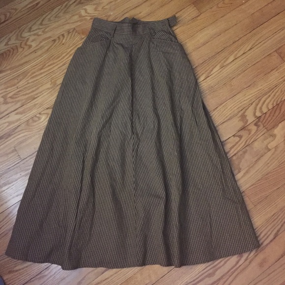 Vintage high waist plaid skirt