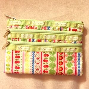 LeSportsac fruit zipper pouch 🍏🍎🍉🍒🍑🍇🍋🍊