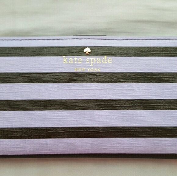 Kate spade purple with black strip wallet