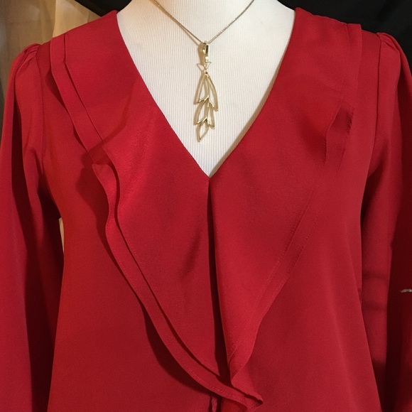 LOFT Red blouse - Picture 2 of 4