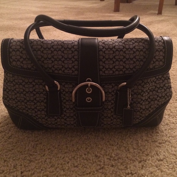 COACH monogram satchel -- used once!