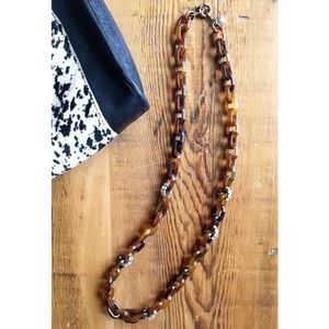 -J.CREW- tortoiseshell chain link necklace