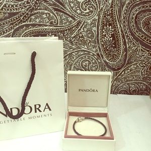 Pandora purple leather bracelet.