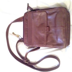 Fossil cross body leather bag