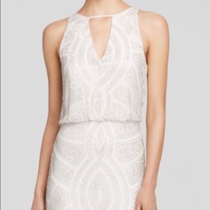 Aiden Mattox white blouson gown size 10 EUC