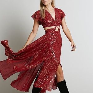 Free people star foil jasper midi dress