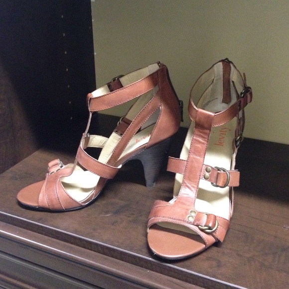 Brown leather heels