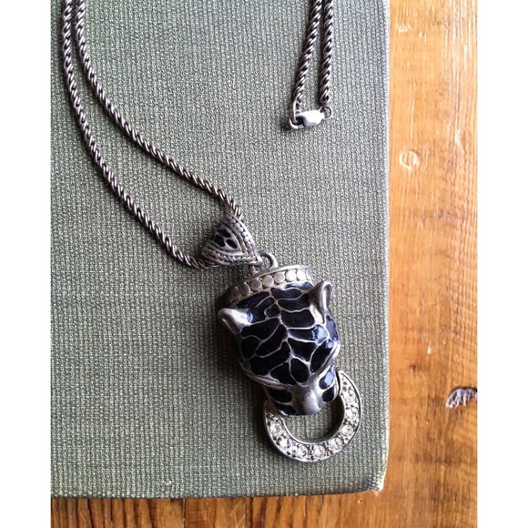 -VINTAGE ENAMEL PANTHER PENDANT-