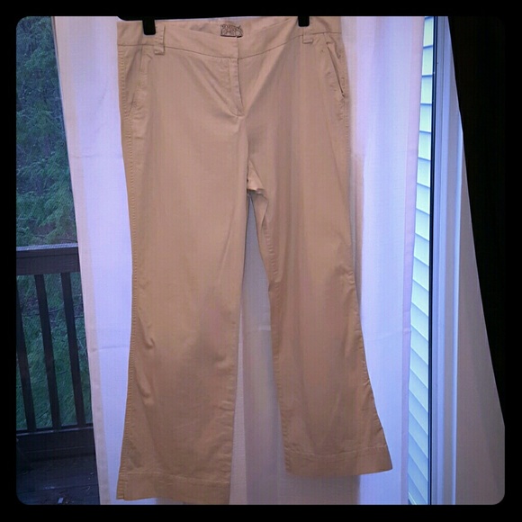 Flare leg khaki pants
