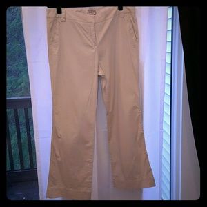 Flare leg khaki pants