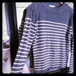 Striped sweater with Elbow Patches