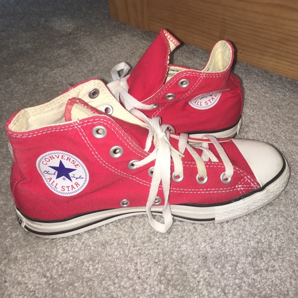 Red high top converse